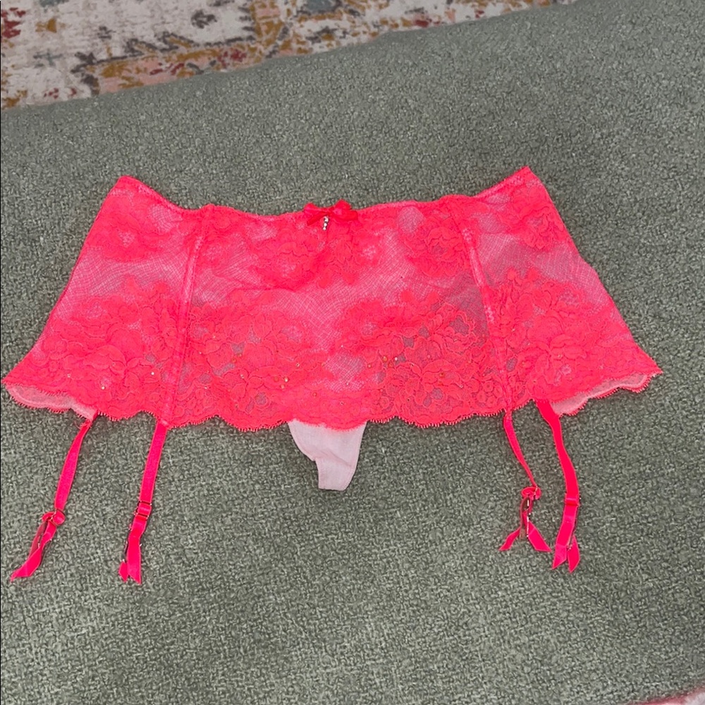 Victoria's Secret Pink Lace Garter Belt